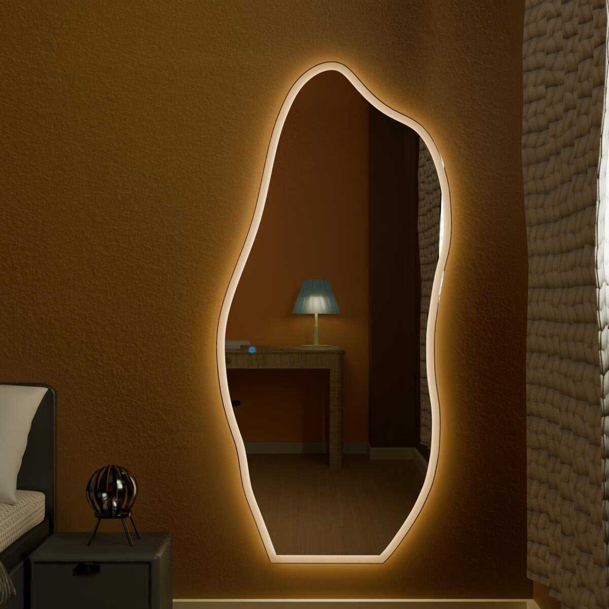 Espelho Grande Orgânico com Led e Touch 80x170cm 4 Espelho_Organico_80X170_Frente_3000K