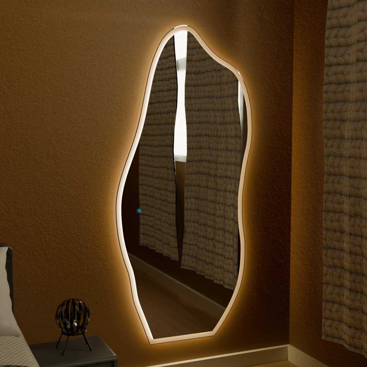Espelho Grande Orgânico com Led e Touch 80x170cm 2 Espelho_Organico_80X170_Lado_3000K