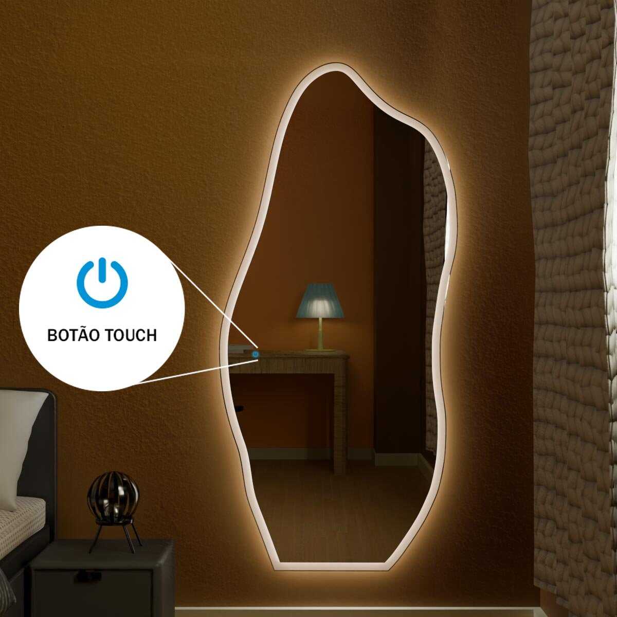 Espelho Grande Orgânico com Led e Touch 80x170cm 8 Espelho_Organico_80X170_Touch