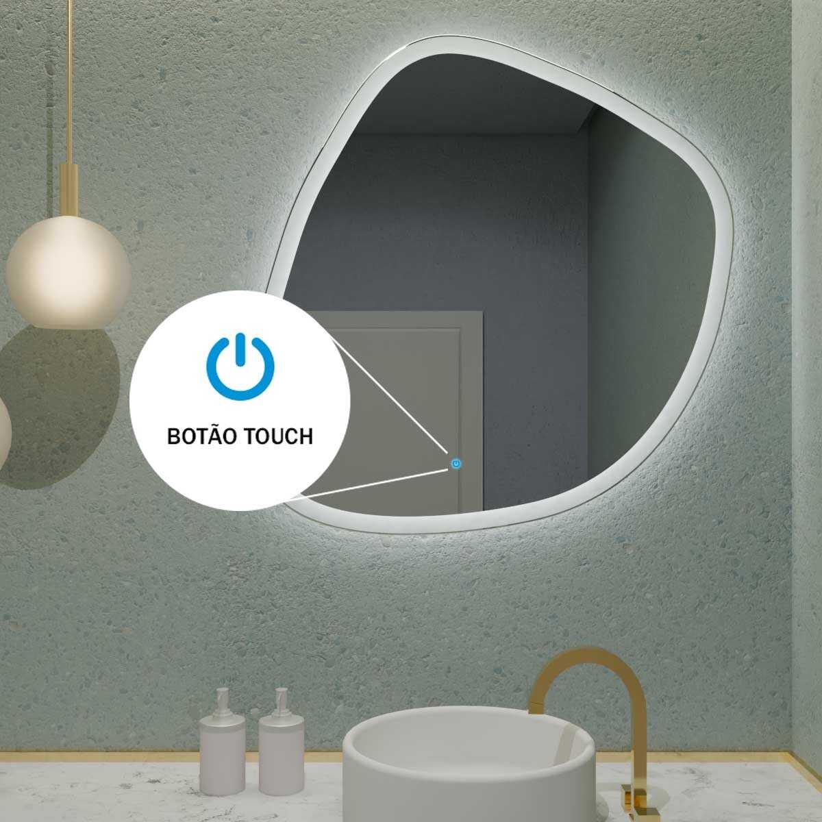 Espelho Orgânico com Led e Touch 85x90cm 8 Espelho_Organico_85X90_Touch_4000K