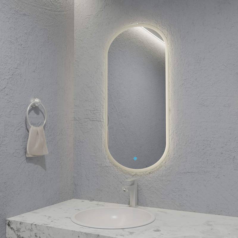 Espelho Capsula com Led e Touch 50x100 cm 2 Espelho_Capsula_50X100_Lado_3000K