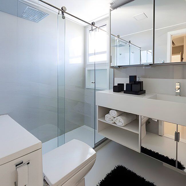 Box de Vidro para Banheiro Lumine Trilho Redondo 7 Box De Banheiro Modelo Lumine