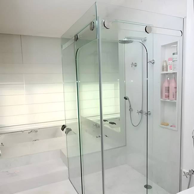 Box de Vidro para Banheiro Classik 5 Box De Banheiro Modelo Classik Inox Polido Cromado