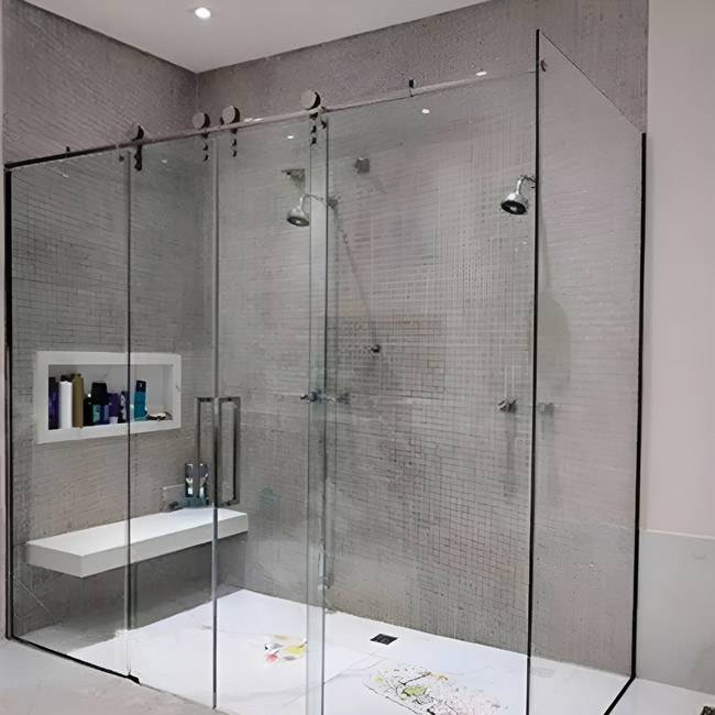 Box de Vidro para Banheiro Modelo Max 2 Box De Banheiro Modelo Max Inox Polido Cromado