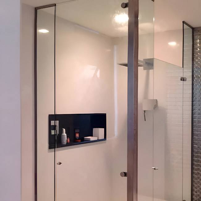 Box de Vidro para Banheiro Modelo Safira 2 Box De Banheiro Modelo Safira Inox Polido Cromado