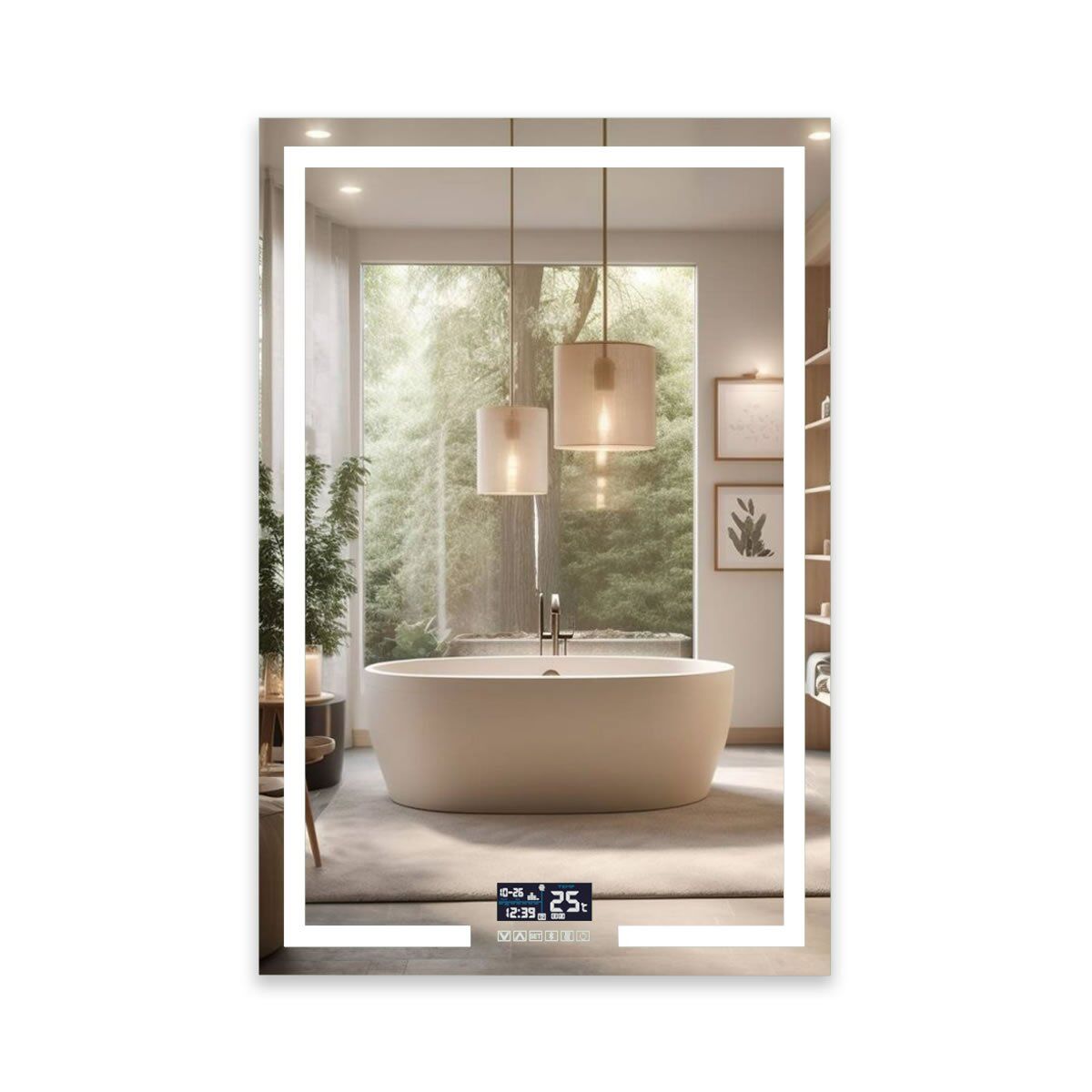 Espelho com LED Iluminado Central Multimídia PRO 95W/m IRC+97 4 Espelho Com Led Iluminado Central Multimídia Frente