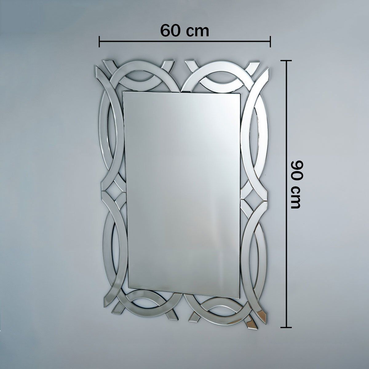 Espelho Decorativo Zeus 90x60cm 4 Espelho Decorativo Zeus Com Medidas De 90X60Cm