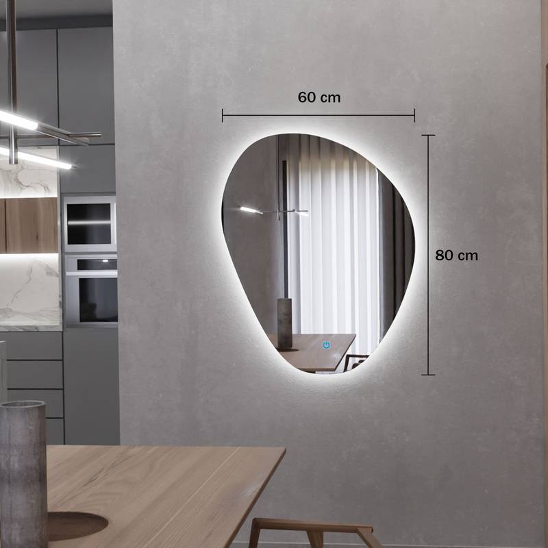 Espelho Orgânico com Led e Touch 60x80cm 6 Espelho_Organico_60X80_Medidas