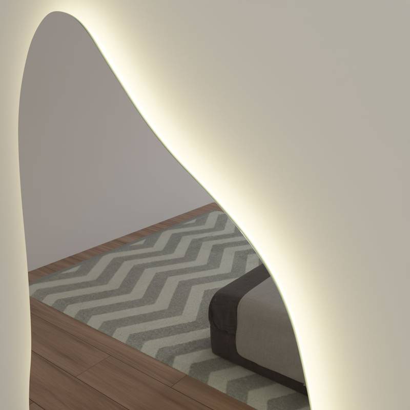 Espelho Grande Orgânico com Led e Touch 80x180 cm 3 Espelho Grande Orgânico Com Led E Touch