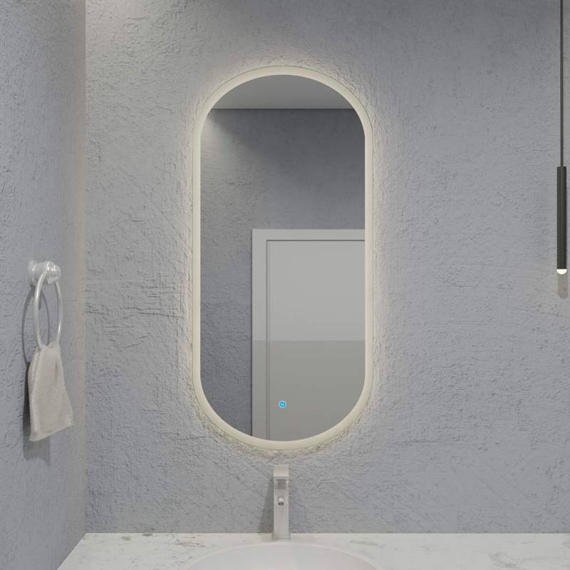 Espelho Capsula com Led e Touch 50x100 cm 4 Espelho_Capsula_50X100_Frente_3000K