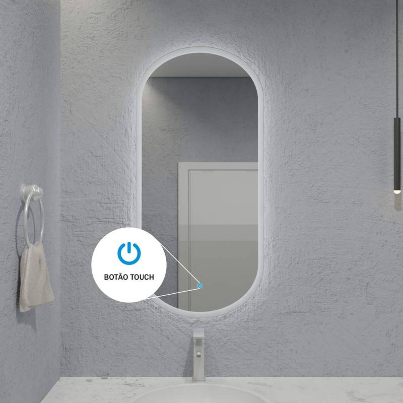 Espelho Capsula com Led e Touch 50x100 cm 8 Espelho Capsula Com Led E Touch 50X100 Cm - Imagem 8