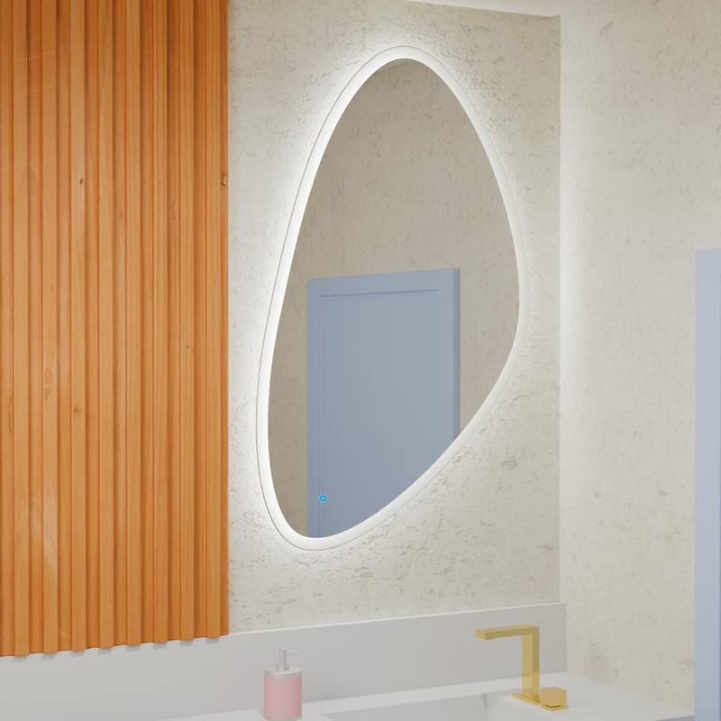 Espelho Orgânico Grande Com Led E Touch 84X135Cm
