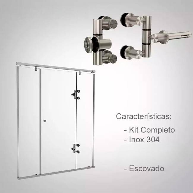 Box de Vidro para Banheiro Cristal 5 Box De Banheiro Modelo Cristal Inox Polido Cromado