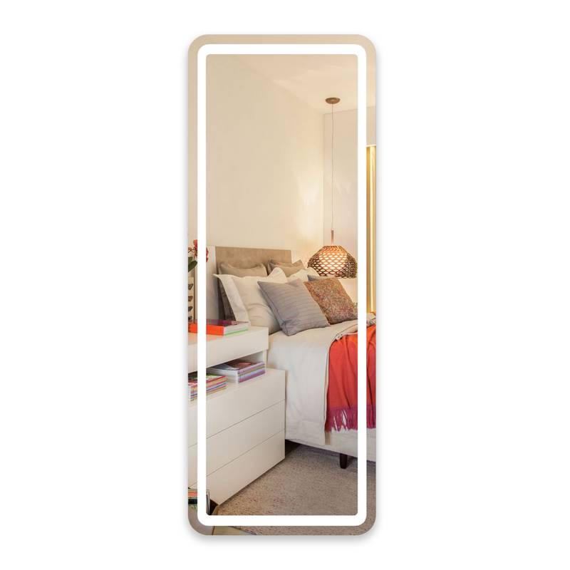 Espelho com LED Iluminado Cantos Arredondados Corpo Inteiro Decor 44W/m IRC+97 2 Espelho Com Led Iluminado Cantos Arredondados Corpo Inteiro Frente