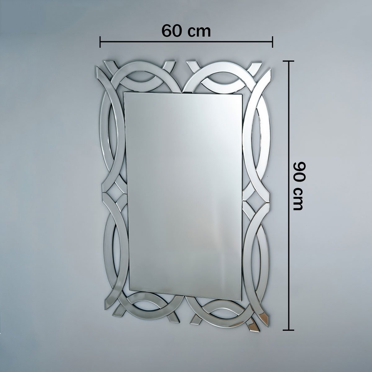 Espelho Decorativo Zeus 90x60cm 4 Espelho Decorativo Zeus Com Medidas De 90X60Cm